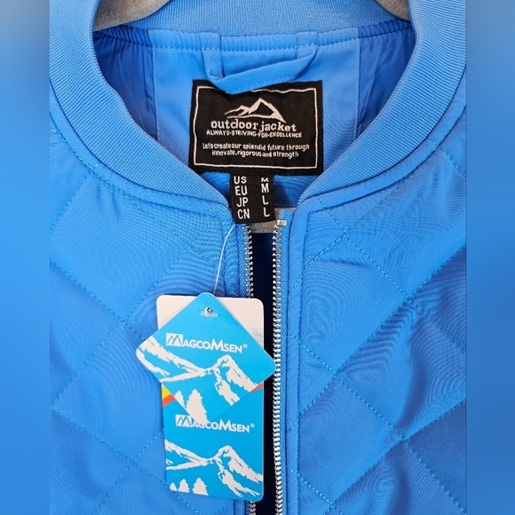 Magcomsen Jacket Womens Sz M Azure Blue Quilted Water Resist Outdoor - Picture 6 of 15